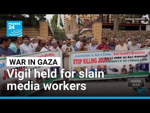 YouTube video thumbnail: War in Gaza: Vigil Held for Slain Media Workers