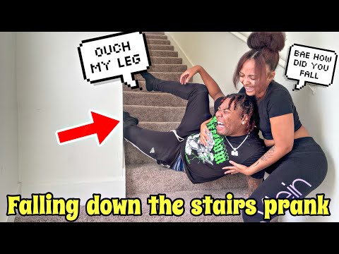 Falling Down The Stairs ACTING Hurt, THEN ACTING NORMAL Prank!