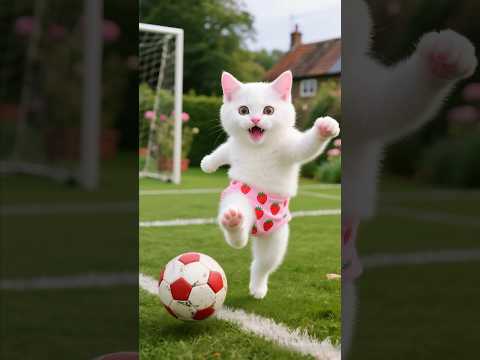 🚀 Little Kitten Playing Old ⚽ But Greedy Cat Destroy Football 🤕 ⚽💝 | #shorts