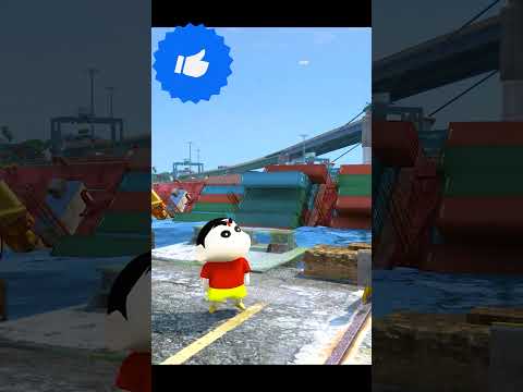 Shinchan And Doraemon Got container 🚢💖 #dominator_yt  #gta5telugu #shorts #gta5shorts #shinchan