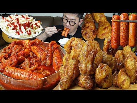 이 꿀조합 못참죠🤤ㅎ 교촌허니콤보치킨과 국물무뼈닭발 요리 먹방 Honey Combo Chicken MUKBANG