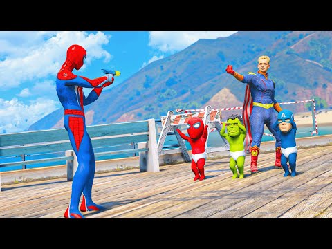 GTA 5 MARVEL SPIDER MAN BABY SAVING SUPERHEROES GAME ANIMATION COMPILATION CHAPTER 7