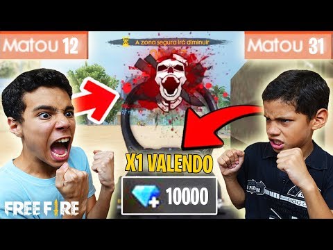 X1 COM MEU PRIMO VALENDO 10000 DIAMANTES NO FREE FIRE? VOCÊS NÃO VÃO ACREDITAR QUEM GANHOU!!!