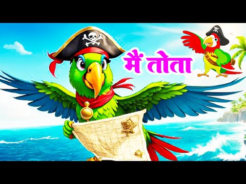 मैं तोता मैं तोता | Main Tota Hare Rang Ka | Hindi Kids Rhymes | Riya Rhymes | Hindi Baby Song