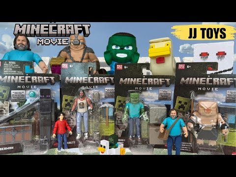 Minecraft Movie Wave 2 Action Figures Review! Zombie, Enderman, Garrett & Piglin Toys Unboxing