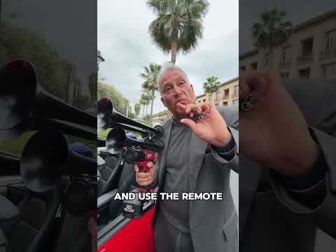 He definitely didn't expect that sound! 😲😂 #car #horn