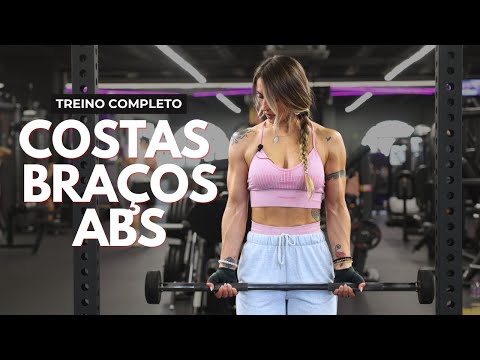 Treino Completo de Costas, Braços e Abdominais - Minha Rotina