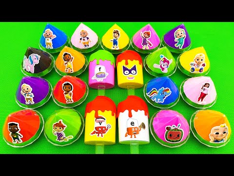 looking for numberblocks, alphablocks in diamon slime colorful. #satisfying asmr mixing