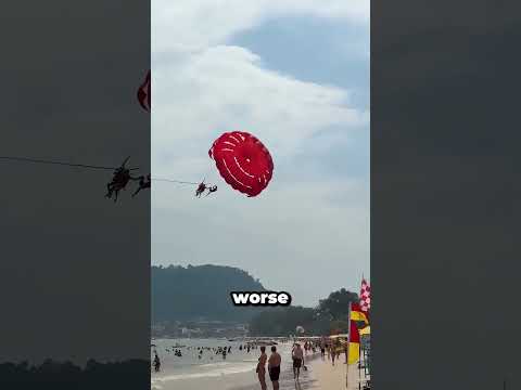 Tourists Freak Out When Parasail Goes Wrong!