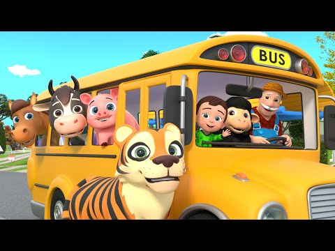 Wheels On The Bus | Animals On The Bus Song +More Newborn Nursery Rhymes & Kids Songs