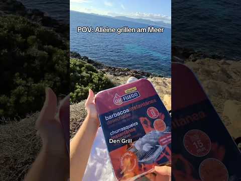 Wart ihr schon mal alleine grillen am Meer? #pov #allein #grillen #meer #fürdich #fyp #viral