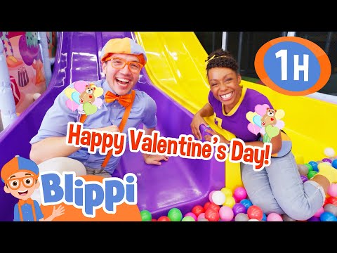 Candyland Valentine’s Day! ❤️🍭 1HR of Blippi  | Moonbug Kids - Fun Stories and Colors