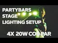 2x MAX PartyBar11 LED Cob Par Bar Lighting Systems with Stands & Cases