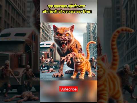 एक खतरनाक ज़ॉम्बी आया और बिल्ली को पकड़कर काट लिया #zombieshorts #cat #shorts