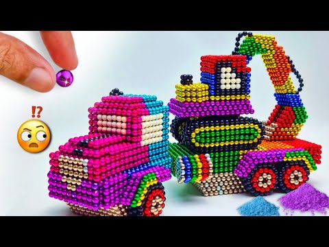 Magnet Challenge - DIY How To Make RC Truck Excavator Transport From Magnetic Balls | My Magnet