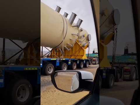 Heavy Truck Transport Shifting Boiler on Biggest Goldhofer trailer |Heavy Equipments