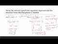 Logarithmic Equations and Solutions