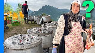 Massive Iran Village Wedding Foods for 2000 Guest in the Mountain