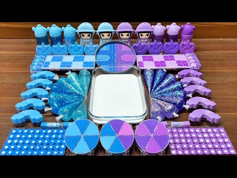 Satisfying Slime Mixing with Glitter & Clay (Blue vs Purple) #49
