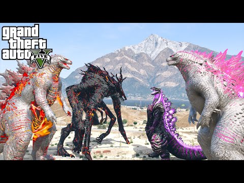 Nuclear Godzilla, Cleric Muto vs Godzilla 2024, Shin Godzilla - The New Battle ( GTA V Mods )