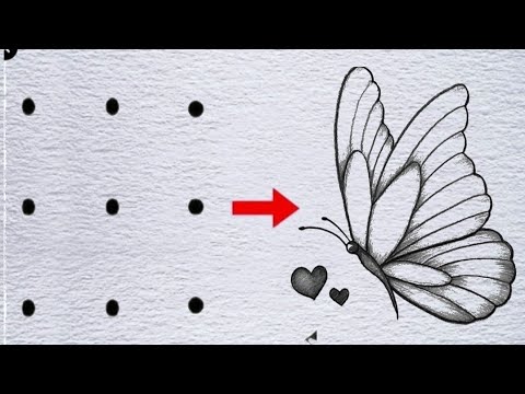 How to draw butterfly from 9 points | Butterfly Drawing Easy Tutorial |