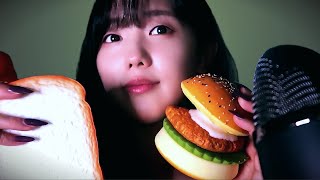ASMR フェイクフード トリガー Fake food trigger 가짜 음식 이팅사운드🥨🍔🍫🧊(mouth sounds)