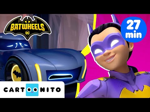 🚗 Aventurile lui Bam | Zboară cu Batwing & intră în cursă cu Batgirl | BatRoți | Cartoonito