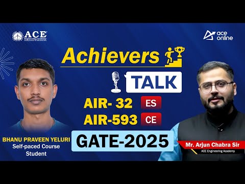 GATE 2025 AIR-32, ES | Bhanu Praveen Yeluri- Achiever's Talk was a Self-Paced Course Student | ACE