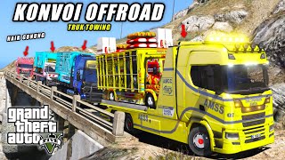 Konvoi TRUK TOWING EROPA  Bawa Muatan TRUK OLENG Naik Ke Puncak GUNUNG TERTINGGI Di GTA 5 MOD