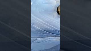 Relaxing Winter Hike Over Frozen Sand