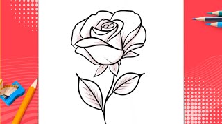 How To Draw A Rose 🌹, Step By Step - Easy