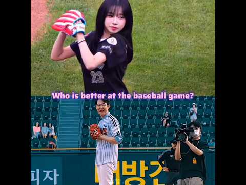 Who is better at the baseball game? | Lee jung jae or Ju Yu-ri | #baseball #squidgame #shorts #edit