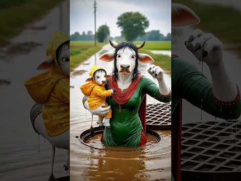 🌊💔 Emotional Cow Rescue | A Family’s Struggle & Hope 🐄❤️ #animalrescue