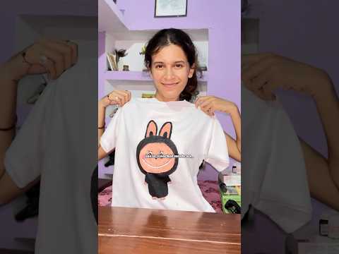 T-shirt Pe Banai Labubu Doll ☹️ #minivlog #shorts #tranding #vlog #labubu #diyhomedecor