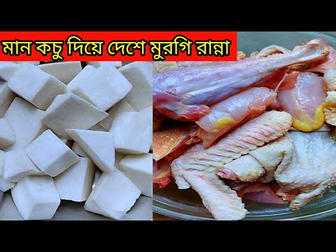 মান কচু দিয়ে দেশি মুরগি রান্নার সহজ রেসিপি! Rannar recipe.