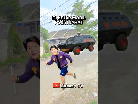 DI KEJAR MOBIL POLISI JAHAT!! Prank Klakson Bus Telolet #shorts #basuri