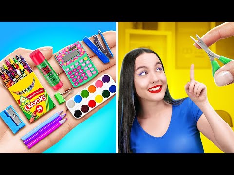 AMAZING TINY SCHOOL SUPPLIES | Make Your Own DIY School Crafts by 123 GO! Genius