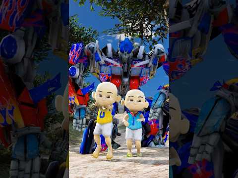 Bocil Upin Ipin Kaget Mobilnya Berubah Jadi Robot Transformers #shorts #gta5 #upinipin