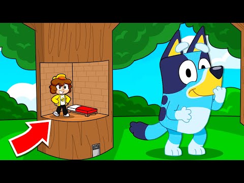 ¡ME ESCONDÍ de BLUEY en UNA BASE SECRETA dentro de UN ÁRBOL 🌳😂 - PatOni vs BLUEY