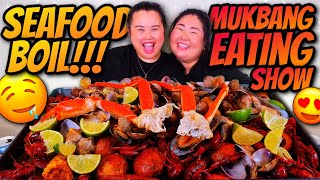 Giant King Crab Seafood Boil + Giant Shrimp + Crawfish + Snow Crab + Mussels Mukbang 먹방 Eating Show!