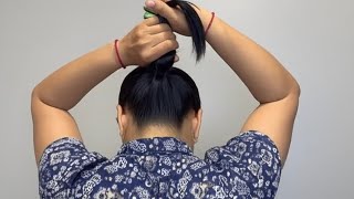 Banana pin bun hairstyle | Easy hairstyle for beginners #hair #hairstyle #hairstyles