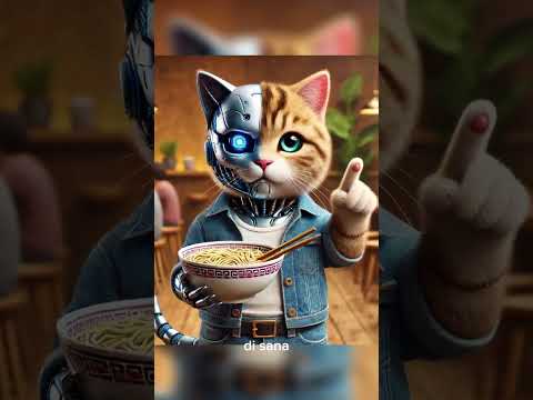 Kucing makan ramen #kucing #shorts #comedy #funny #ramen