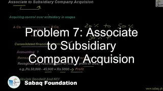 Problem 7: Associate to Subsidiary Company Acquision