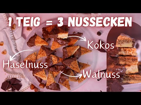 Es ist wieder soweit: 1 TEIG = 3 NUSSECKEN-VARIANTEN 😱😍 I Super schnell & Einfach