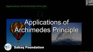Applications of Archimedes Principle