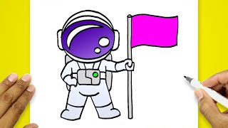 How To Draw Astronaut In Space Easy | Astronaut Drawing In Space