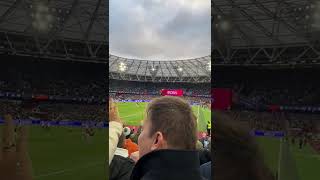 WEST HAM FANS SINGING BUBBLES BEFORE FULHAM GAME AT LONDON STADIUM