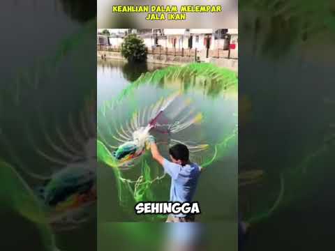 Keahlian dalam melempar jala ikan #shorts