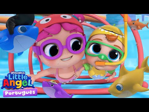Bebê tubarão na piscina 🦈 Little Angel Brasil | Músicas Infantis em Português