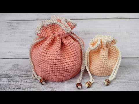 BOLSO PEQUEÑO TIPO SACO TEJIDO A CROCHET